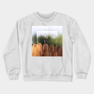 Female House Finch on Wooden Fence Digital Art Crewneck Sweatshirt